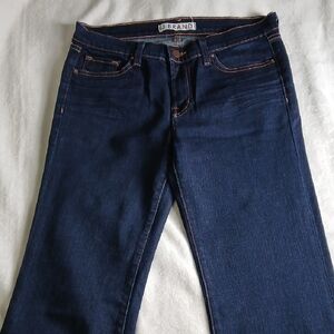 J Brand Straight-Leg Dark Indigo Jeans with Contrast Stitching